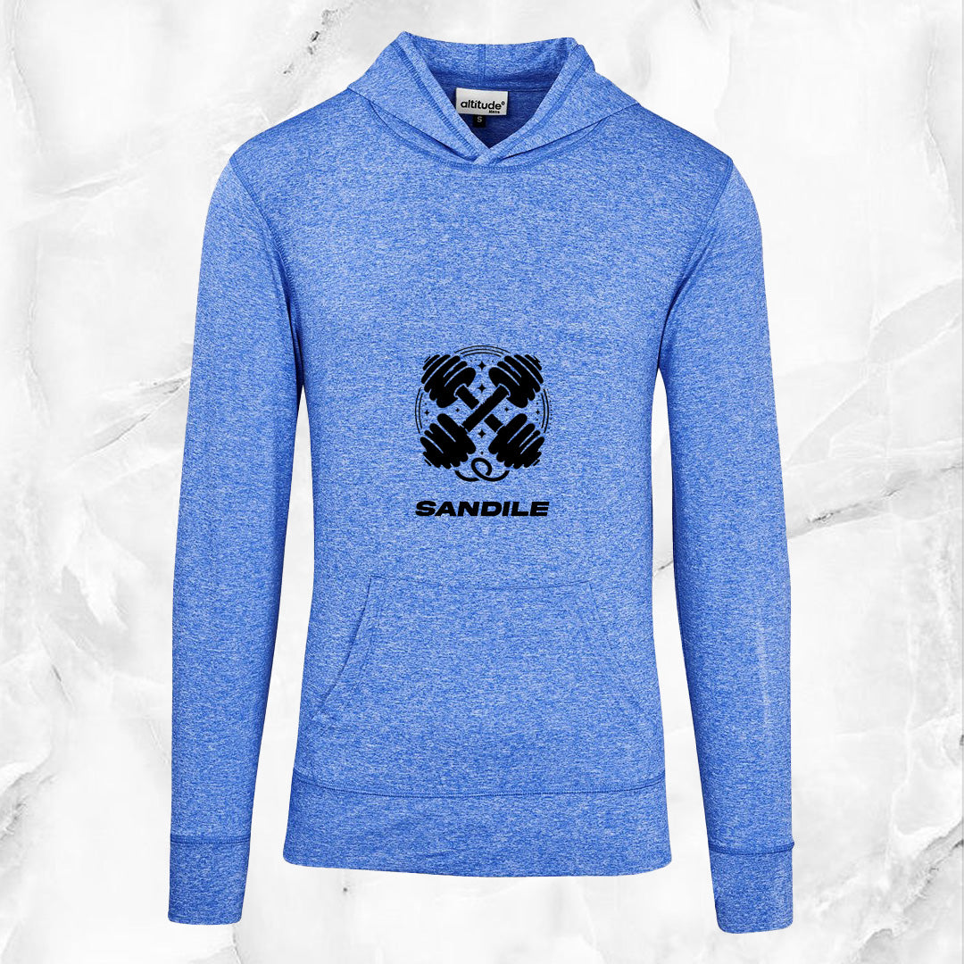 Mens Fitness Lightweight Hooded Sweater - Gym art + Name