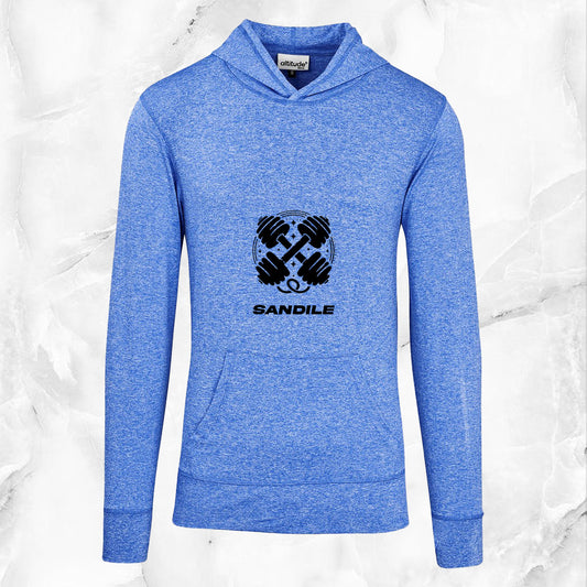Mens Fitness Lightweight Hooded Sweater - Gym art + Name