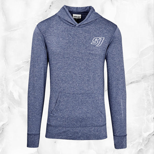 Mens Fitness Lightweight Hooded Sweater - White Initials