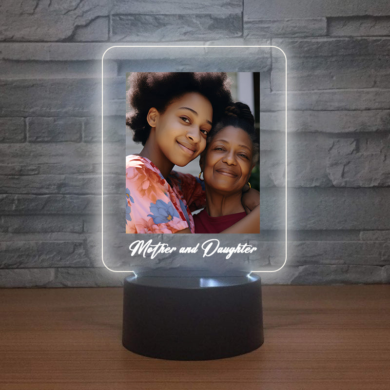 Personalised LED Lamp - Mommy + Daughter Photo
