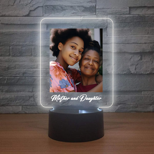 Personalised LED Lamp - Mommy + Daughter Photo