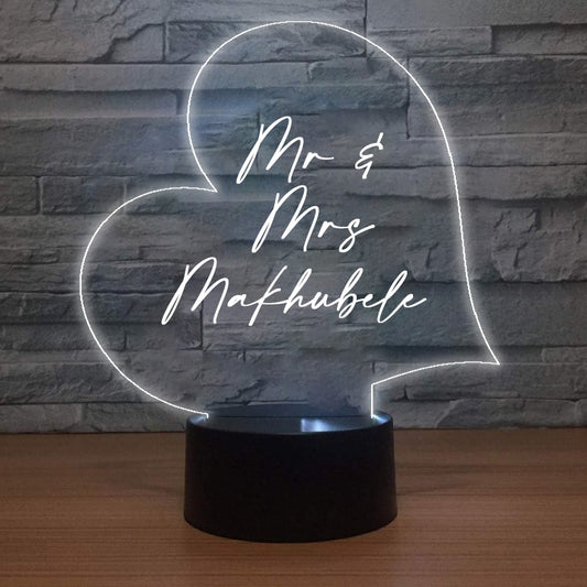 Personalised LED Lamp - Couple Name
