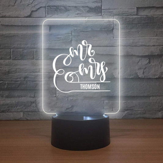 Personalised LED Lamp - Mr + Mrs
