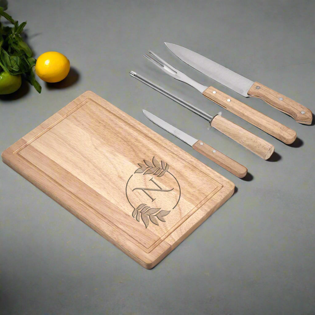 Personalized Initial 5-Piece Braai and Carving Set