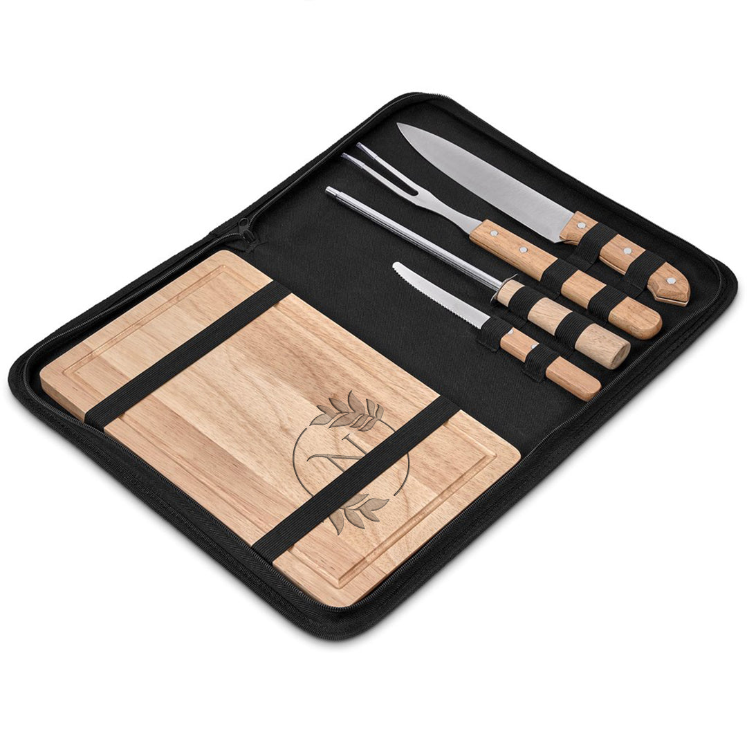 Personalized Initial 5-Piece Braai and Carving Set