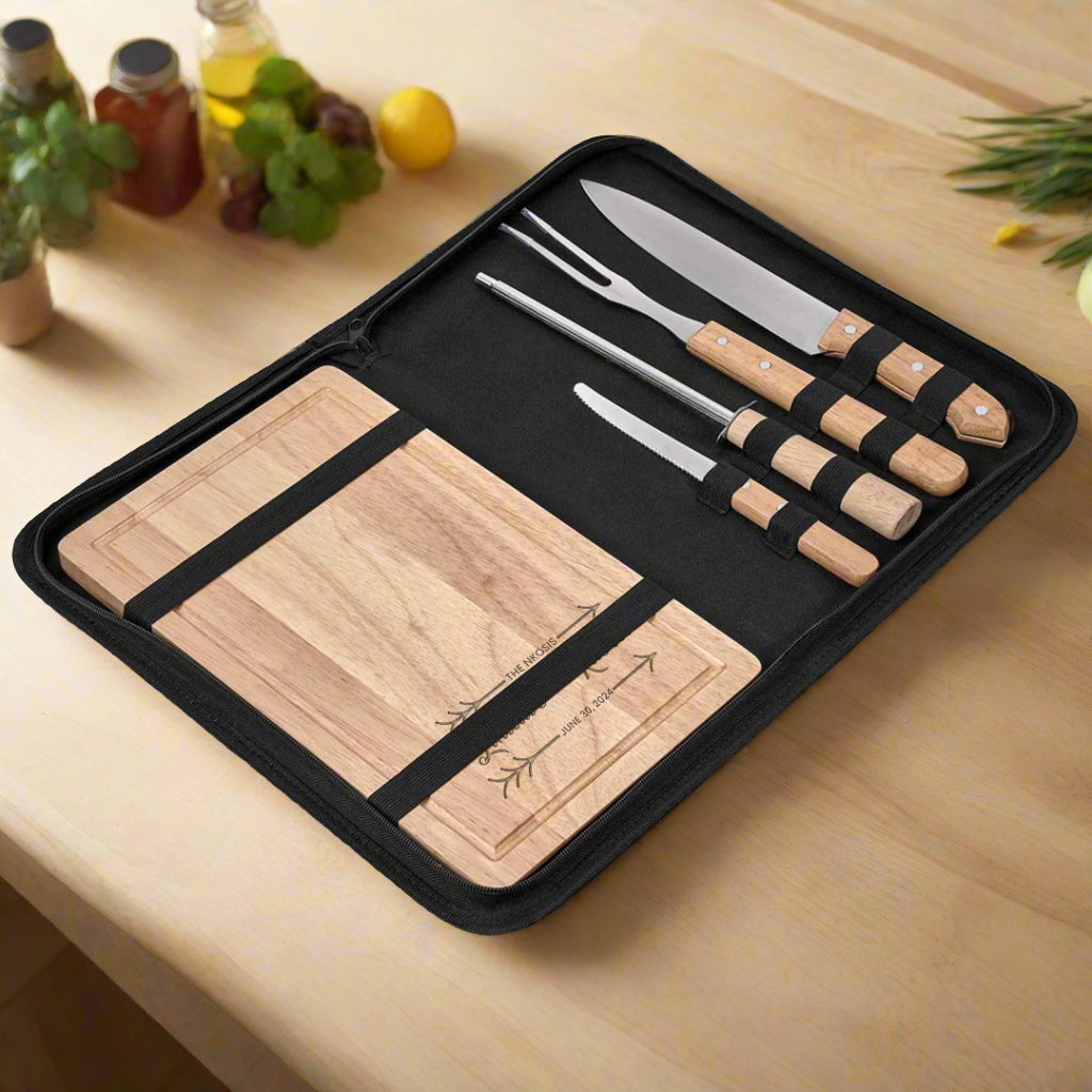 Married Couple Name Personalized 5-Piece Braai and Carving set