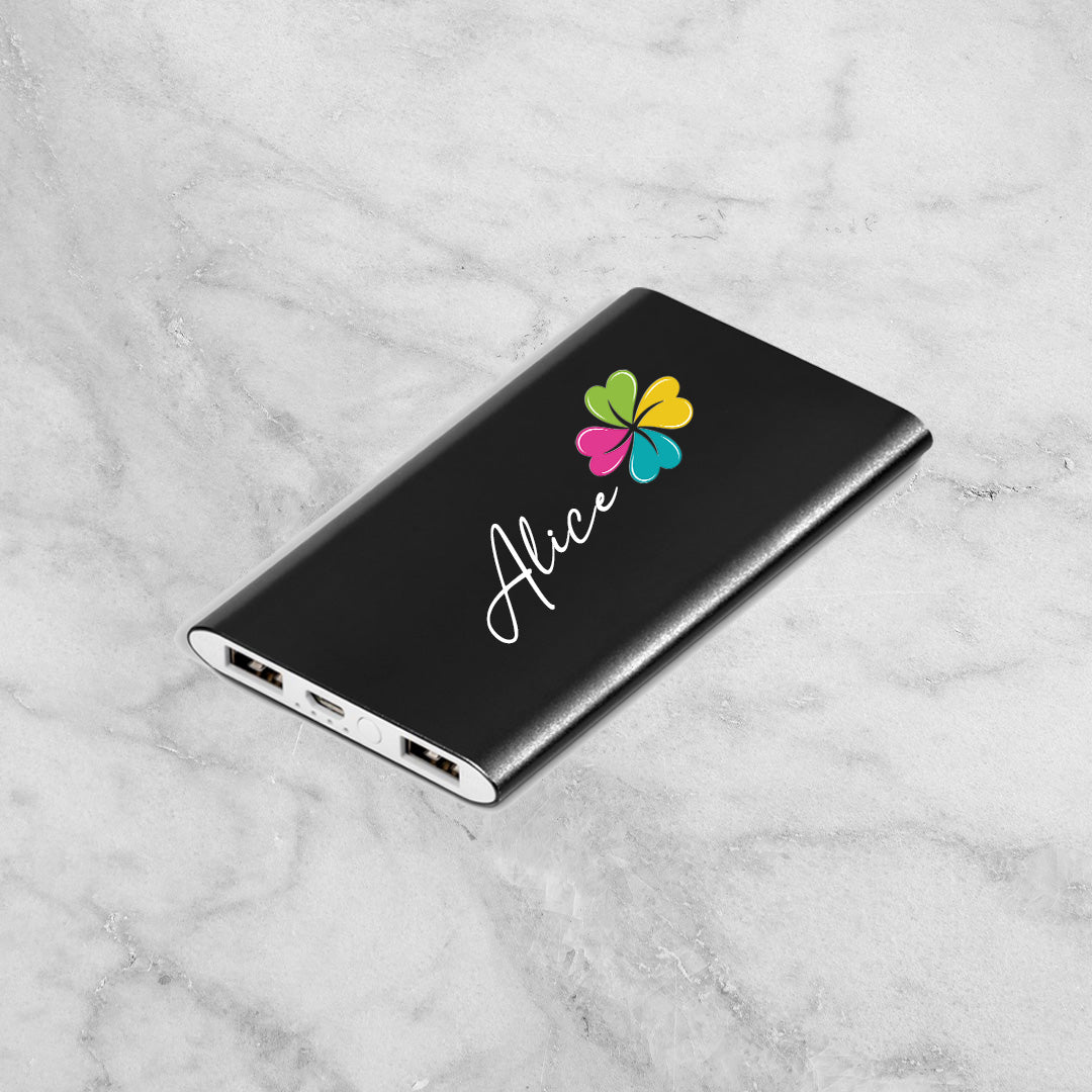 SlimCharge Portable Bank - Flower Name (4,000mAh)