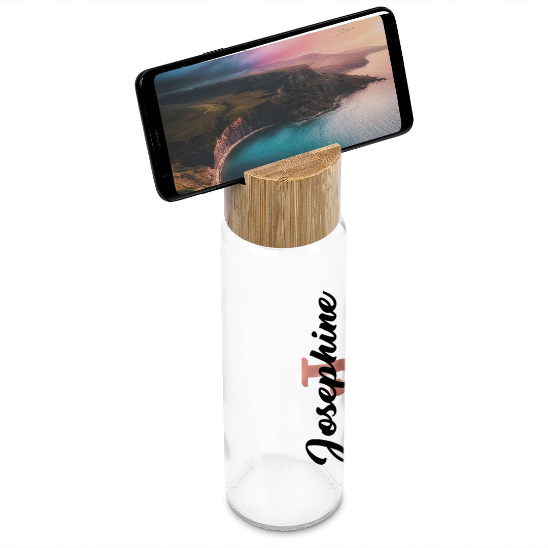 Personalized Multi-Function Phone Stand Bottle - Name + Initial J