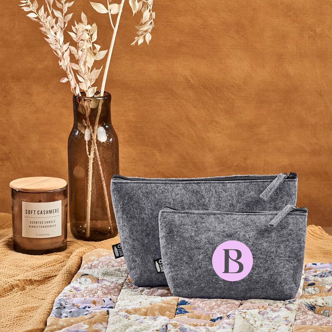 PETal Pouch Mini Cosmetic Bag - Lilac Initial