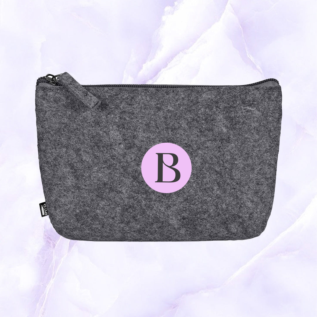 PETal Pouch Mini Cosmetic Bag - Lilac Initial