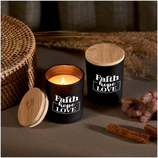 Personalised Graceful Flow Scented Candle Faith Hope Love