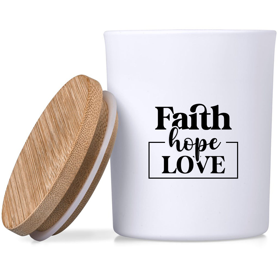 Personalised Graceful Flow Scented Candle Faith Hope Love