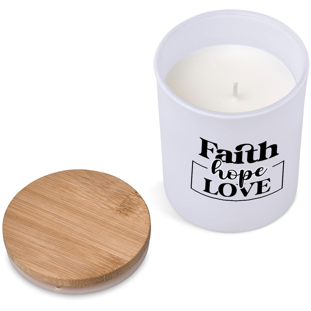 Personalised Graceful Flow Scented Candle Faith Hope Love