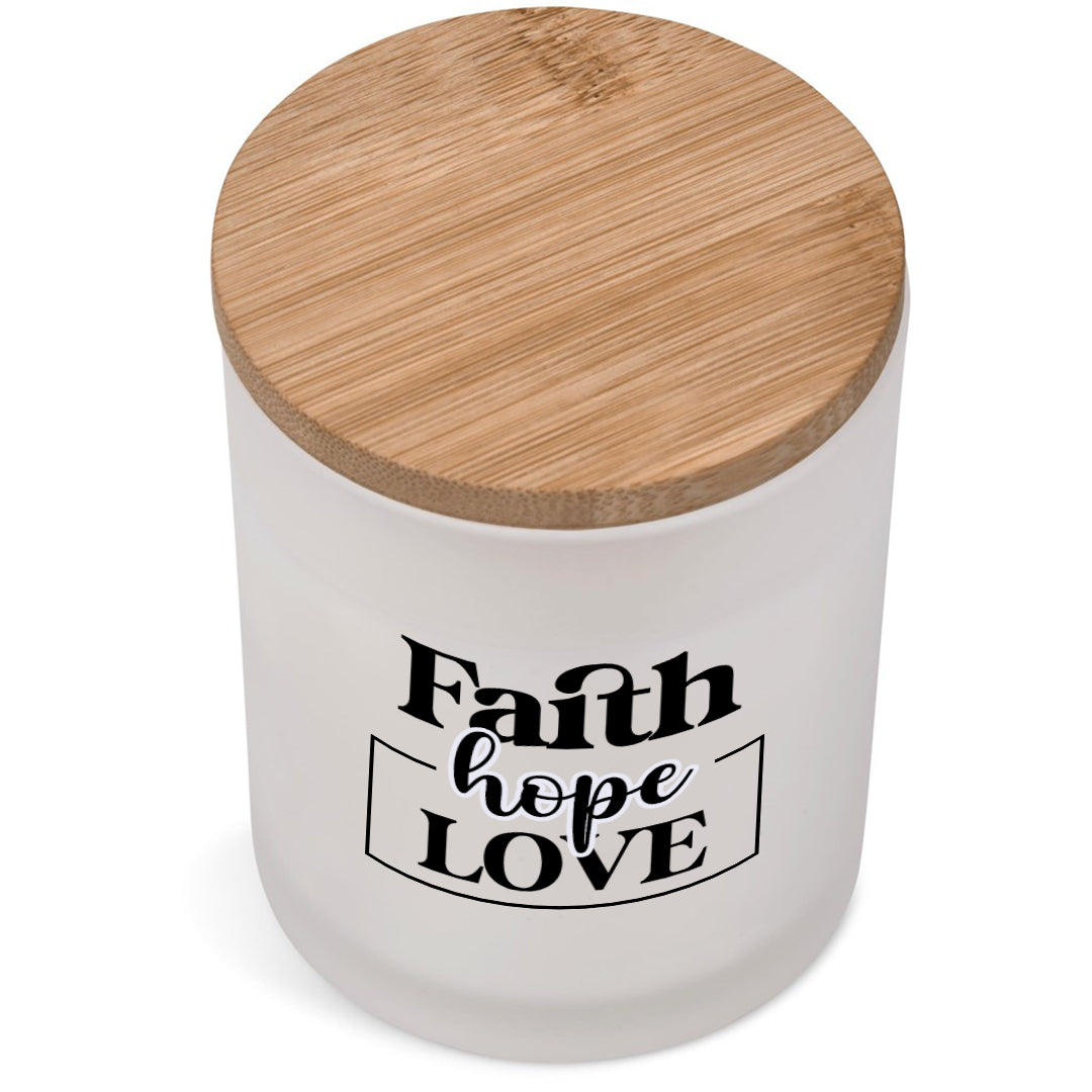 Personalised Graceful Flow Scented Candle Faith Hope Love