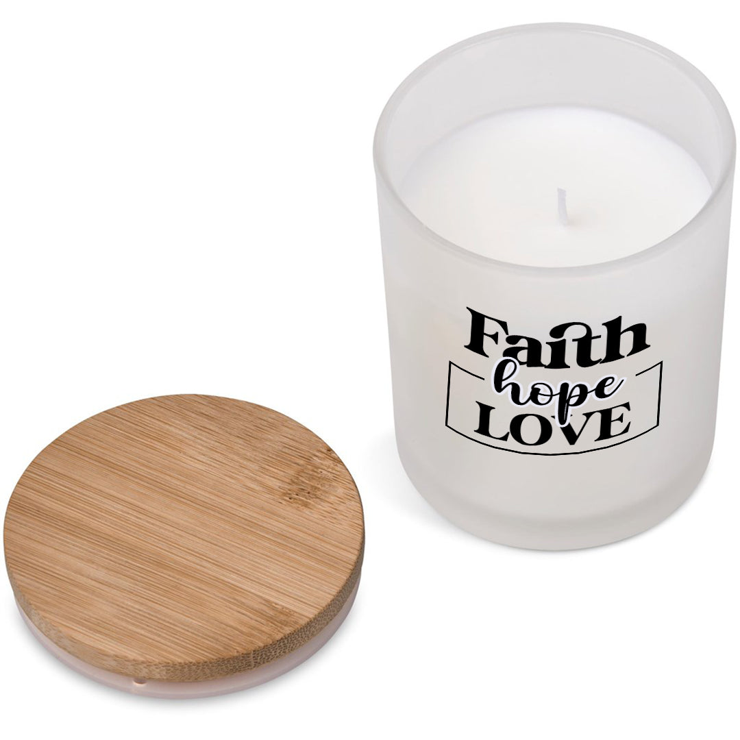 Personalised Graceful Flow Scented Candle Faith Hope Love
