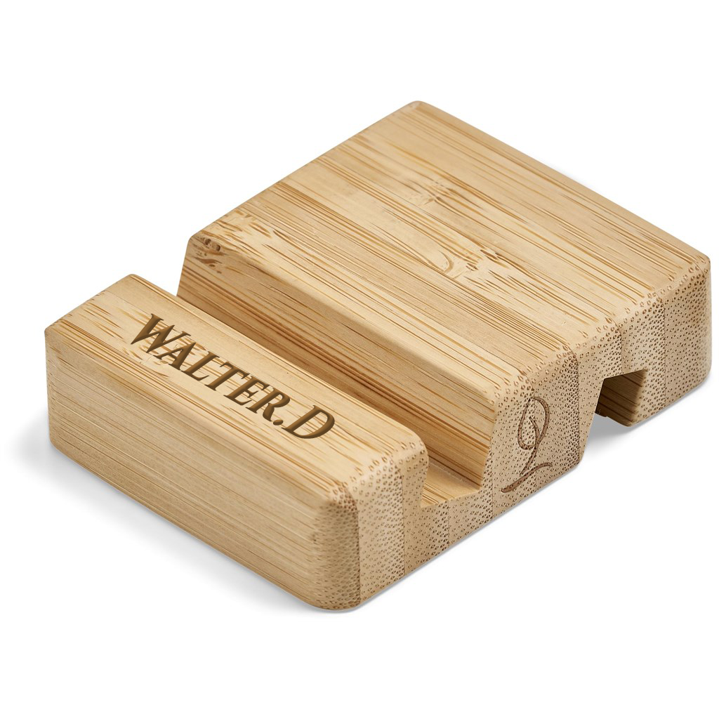 Moku Zen Bamboo Phone & Tablet Stand - Name + Initial