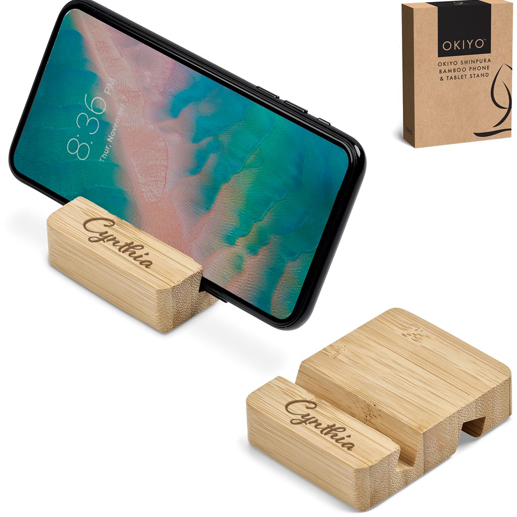Moku Zen Bamboo Phone & Tablet Stand - Name