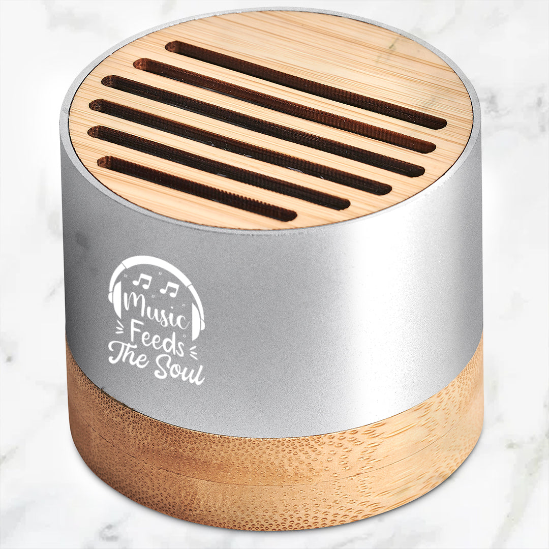 Echo Vibe Bamboo & Recycled Aluminum Bluetooth Speaker - Music Feeds the Soul