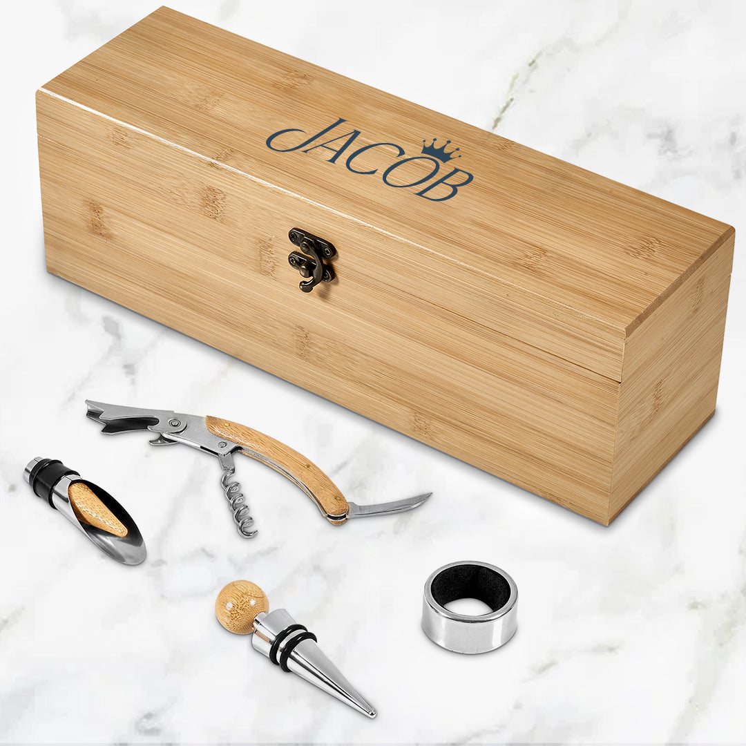 Personalised Wine Set - Crown + Name
