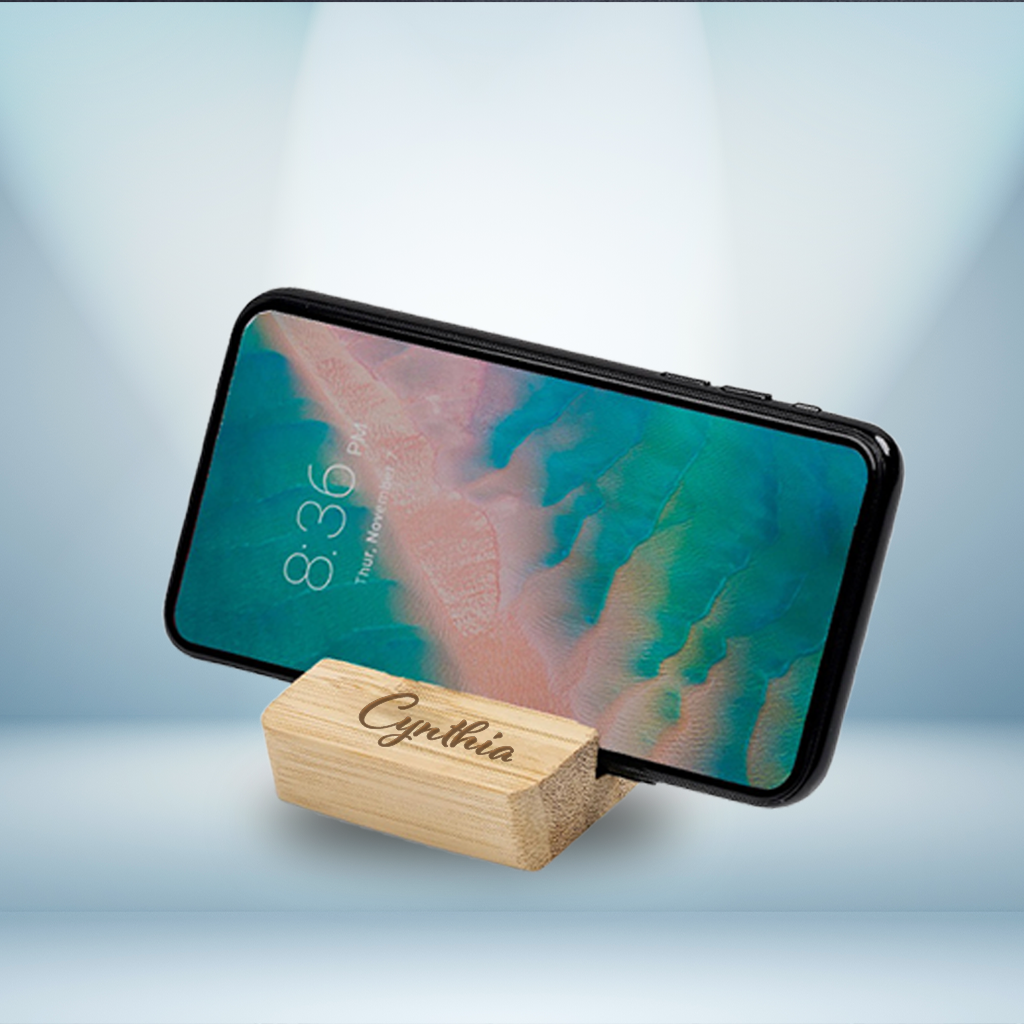 Moku Zen Bamboo Phone & Tablet Stand - Name