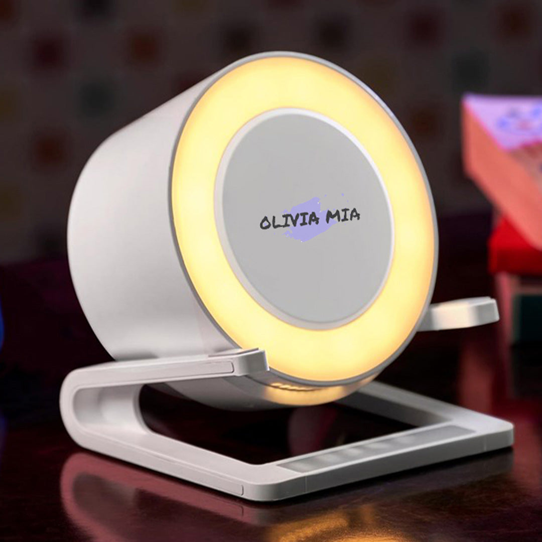 SmartStation Bluetooth Speaker, Wireless Charger, Phone Stand & Night Light - Brush Paint + Name