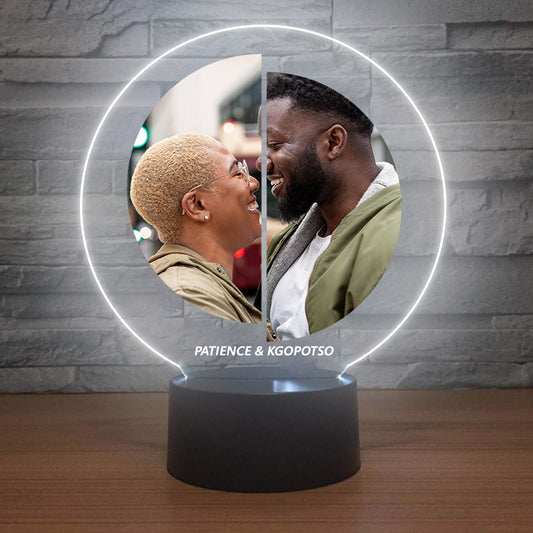 Personalised LED Lamp - Couple Photo + Name