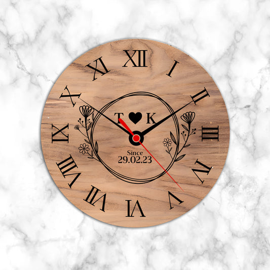 Personalised Couple Initial Clock