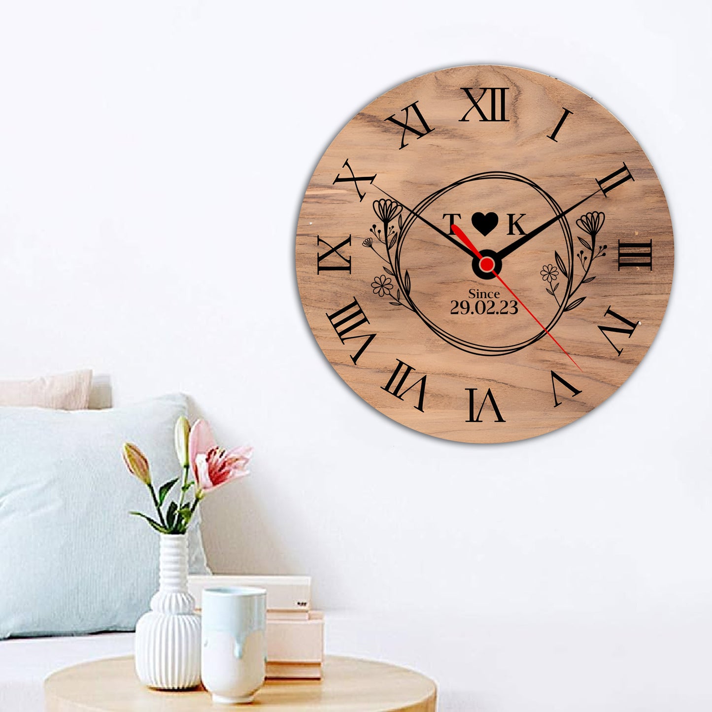 Personalised Couple Initial Clock
