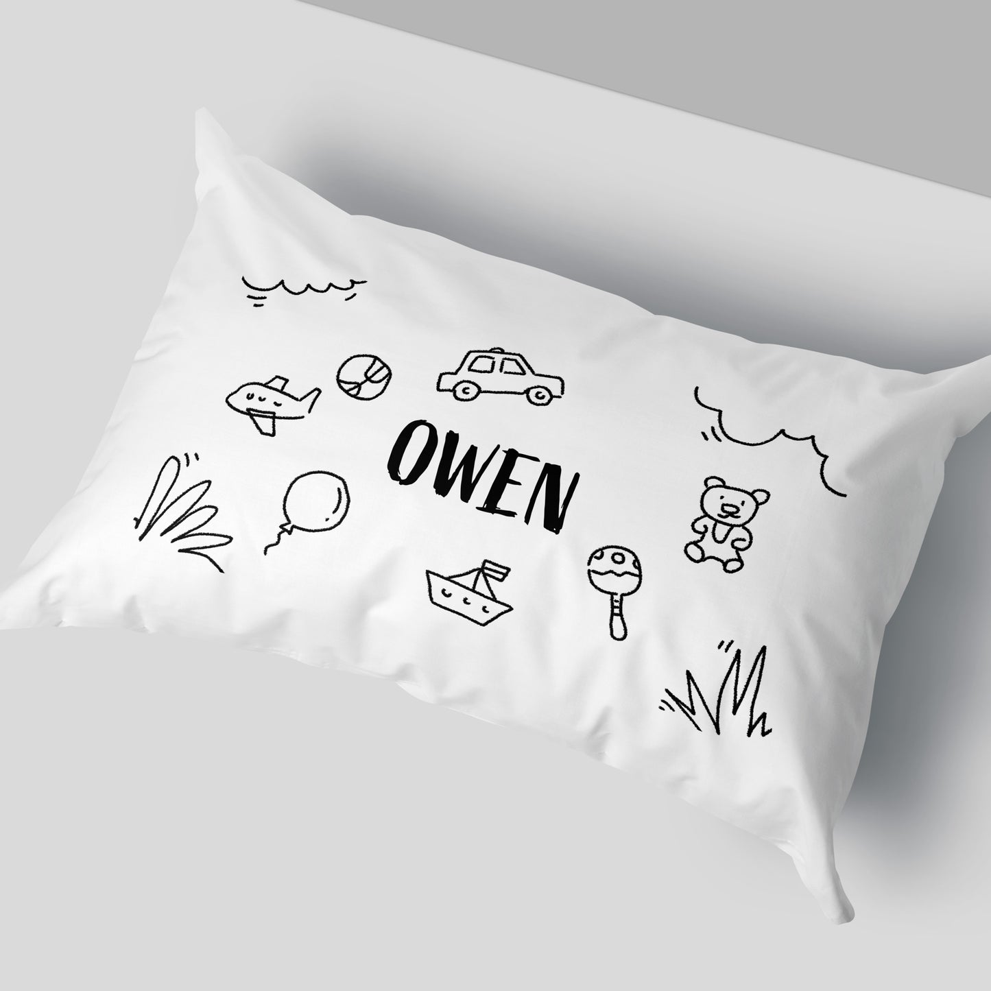 Personalised Doodle Pillowcase - Name