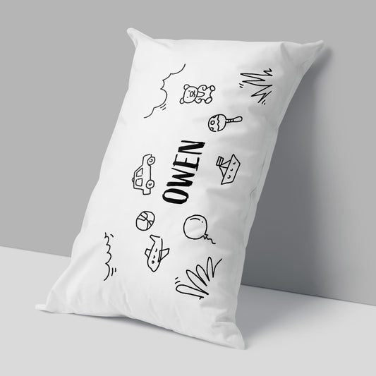 Personalised Doodle Pillowcase - Name
