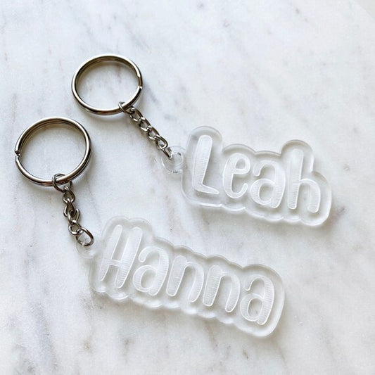 Personalised Acrylic Keyring - Stylish Name