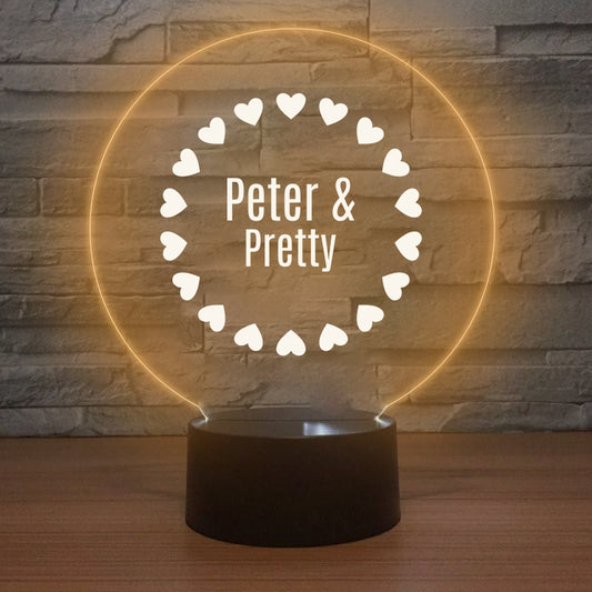 Personalised LED Lamp - Art + Name