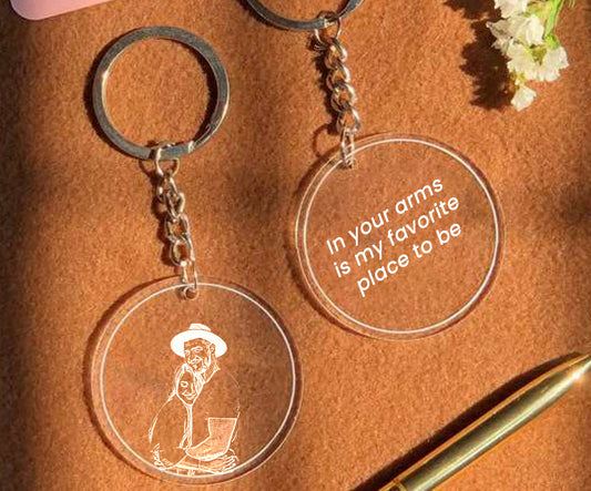 Personalised Classy Keyring Set - Photo + Message