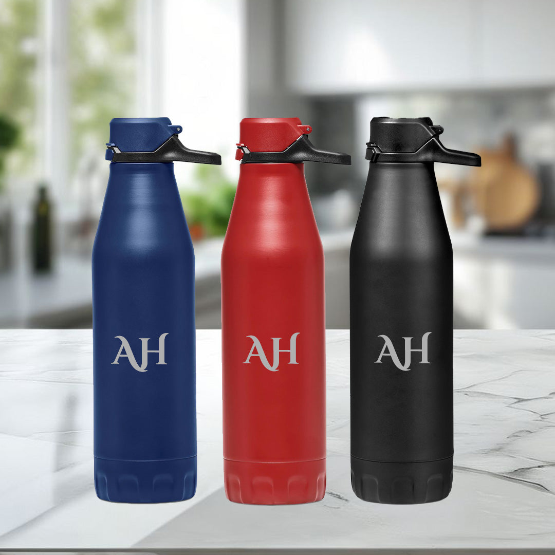 HydraVault Stainless Steel Vacuum Water Bottle - 500ml Initials