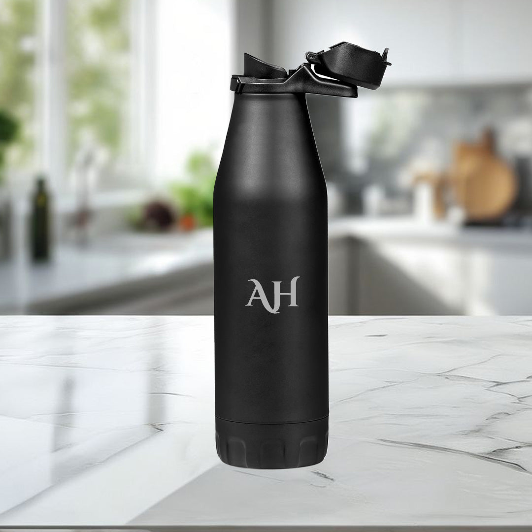 HydraVault Stainless Steel Vacuum Water Bottle - 500ml Initials
