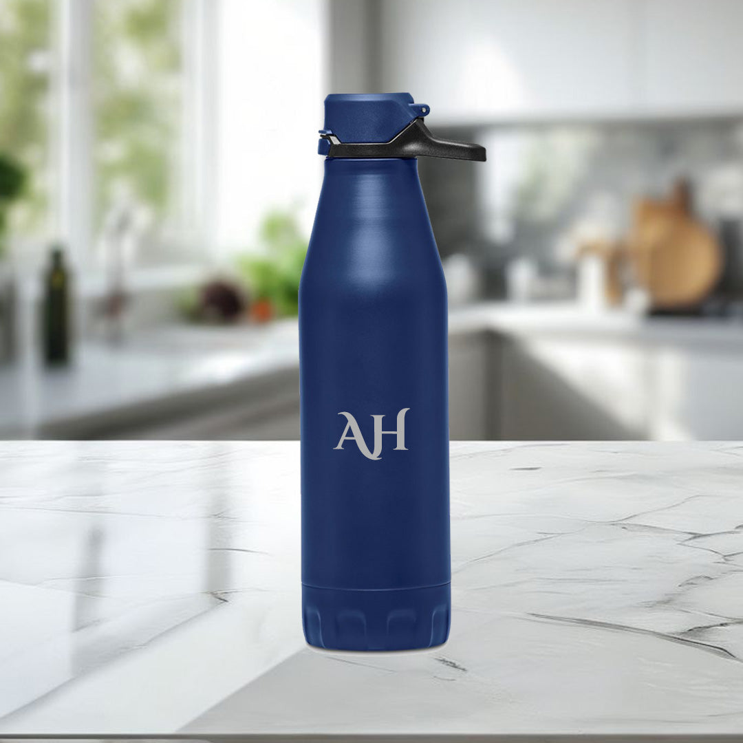 HydraVault Stainless Steel Vacuum Water Bottle - 500ml Initials
