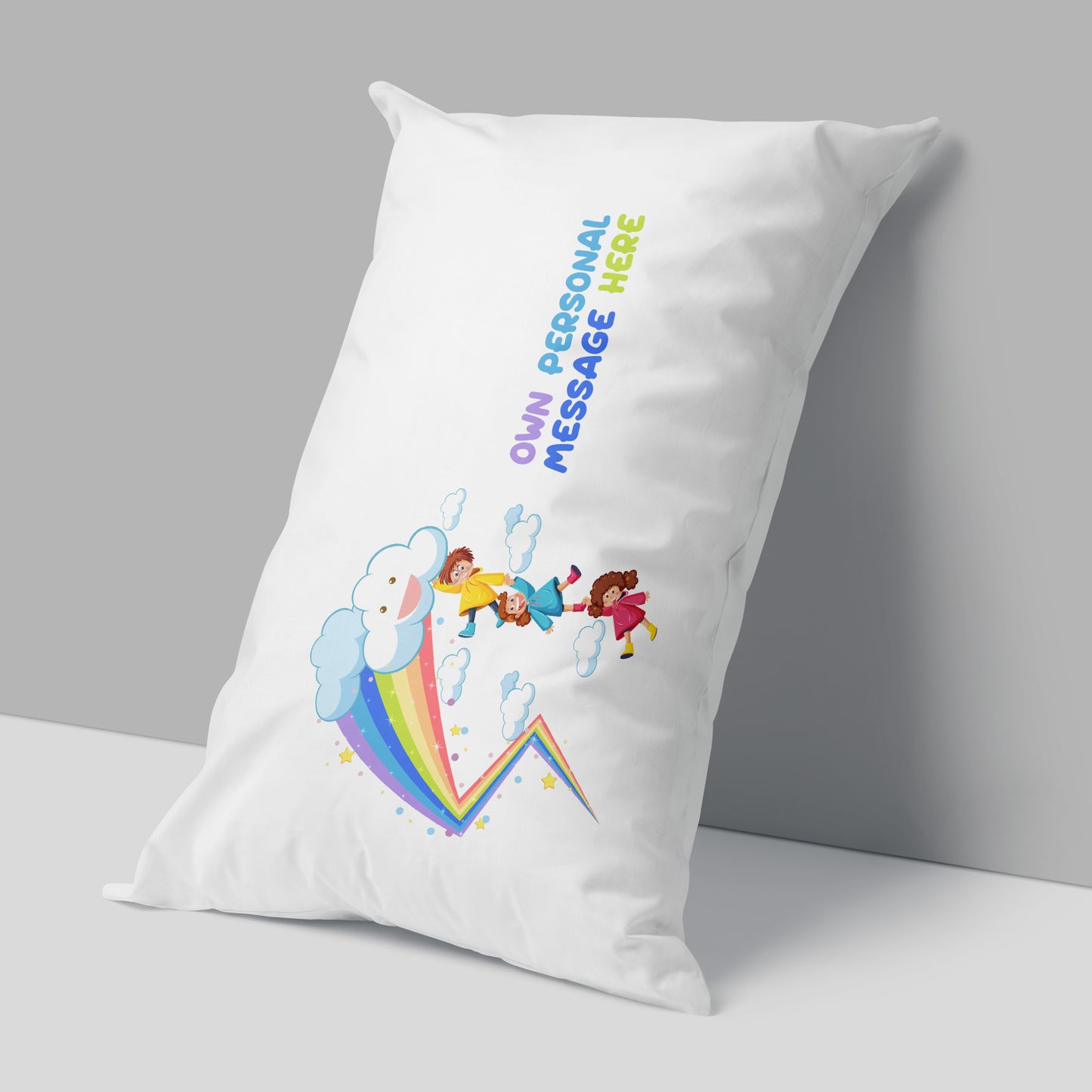 Personalised Power Rainbow Pillowcase - Your Message