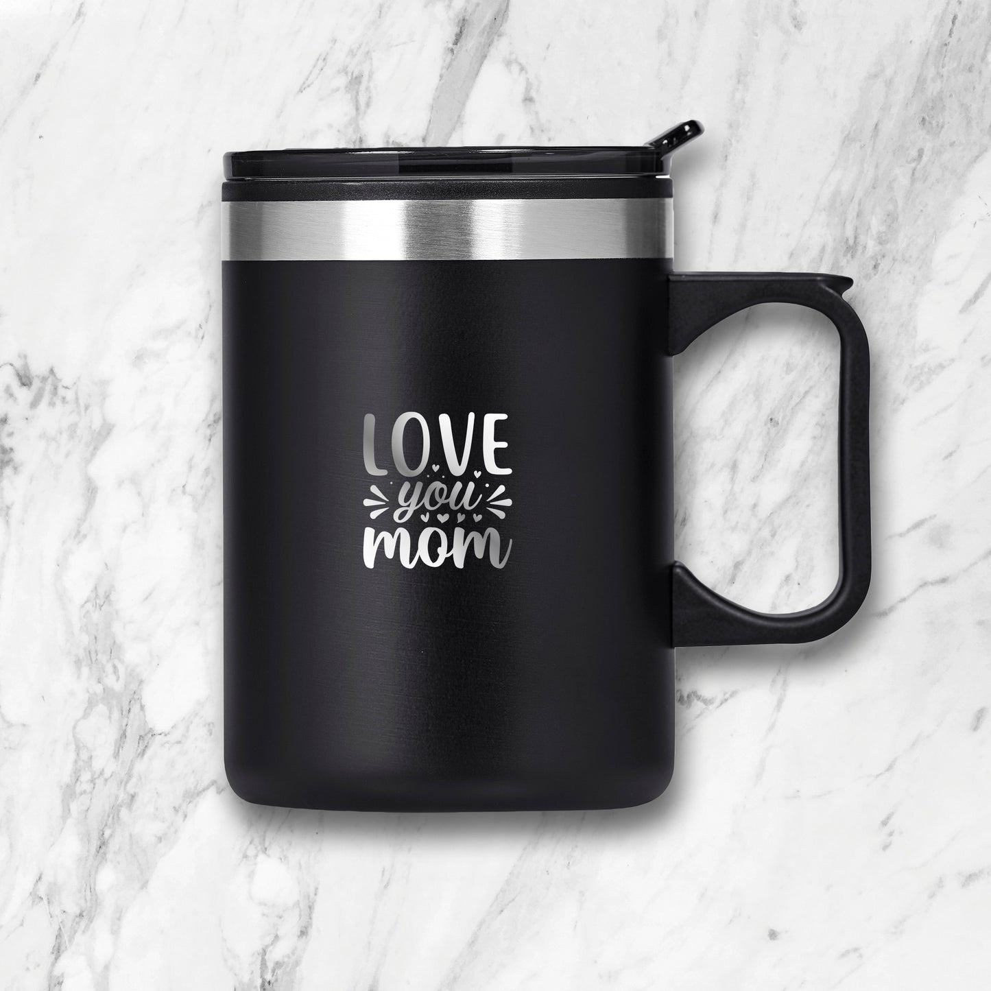Enduro Stainless Steel & Plastic Double-Wall Mug - Love you Mom