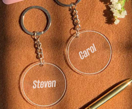 Personalised Classy Keyring Set  - Names ONLY