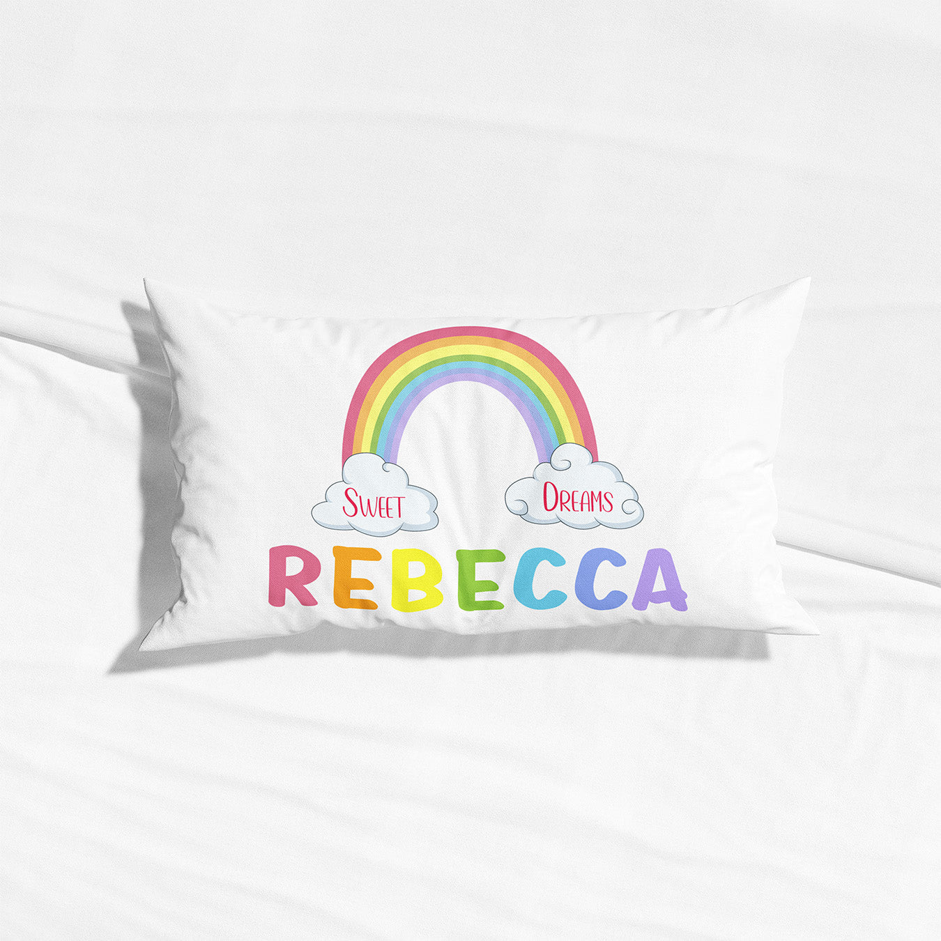 Personalised Rainbow Pillowcase Set - Name