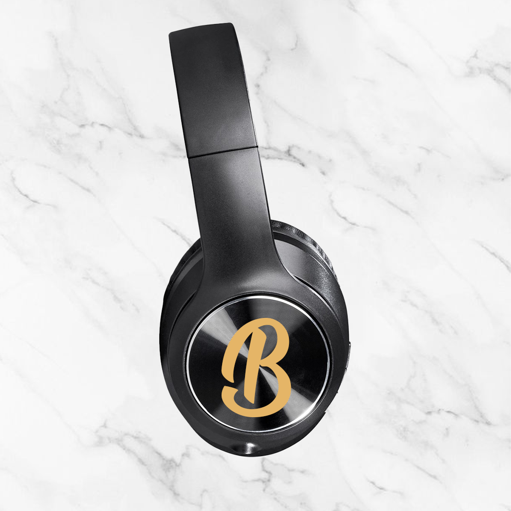 Swiss Cougar Stuttgart Active Noise-Cancelling Bluetooth Headphones - Gold Initial