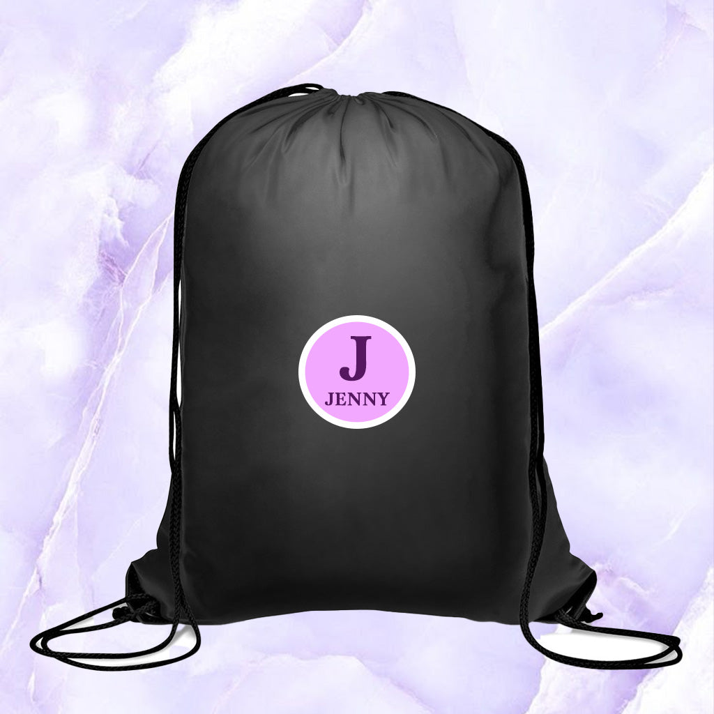 SkyTag Drawstring Bag Name + Initial (Lilac)