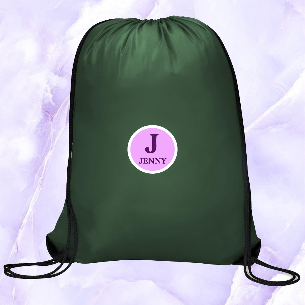 SkyTag Drawstring Bag Name + Initial (Lilac)