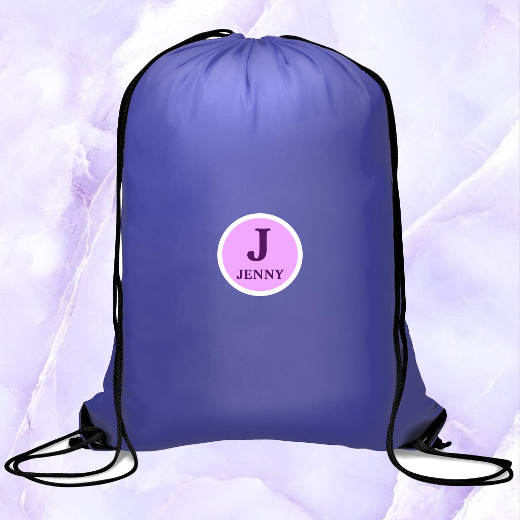 SkyTag Drawstring Bag Name + Initial (Lilac)