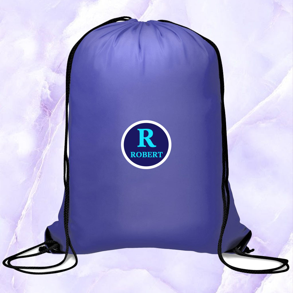 SkyTag Drawstring Bag Initial + Name (Blue)