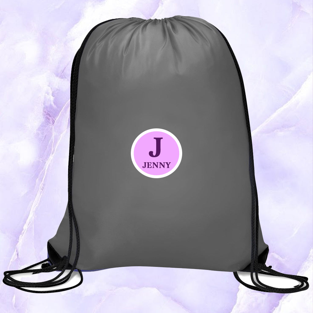 SkyTag Drawstring Bag Name + Initial (Lilac)