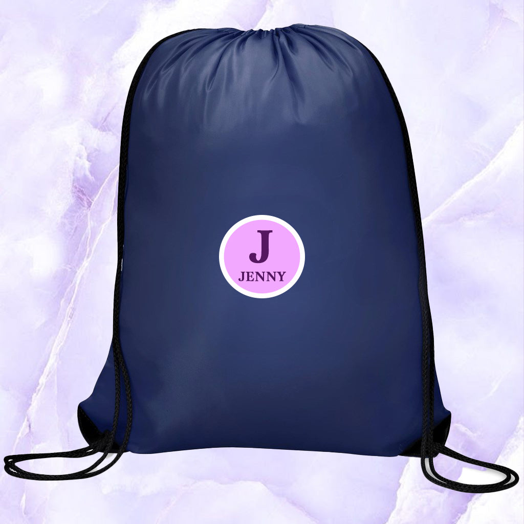 SkyTag Drawstring Bag Name + Initial (Lilac)