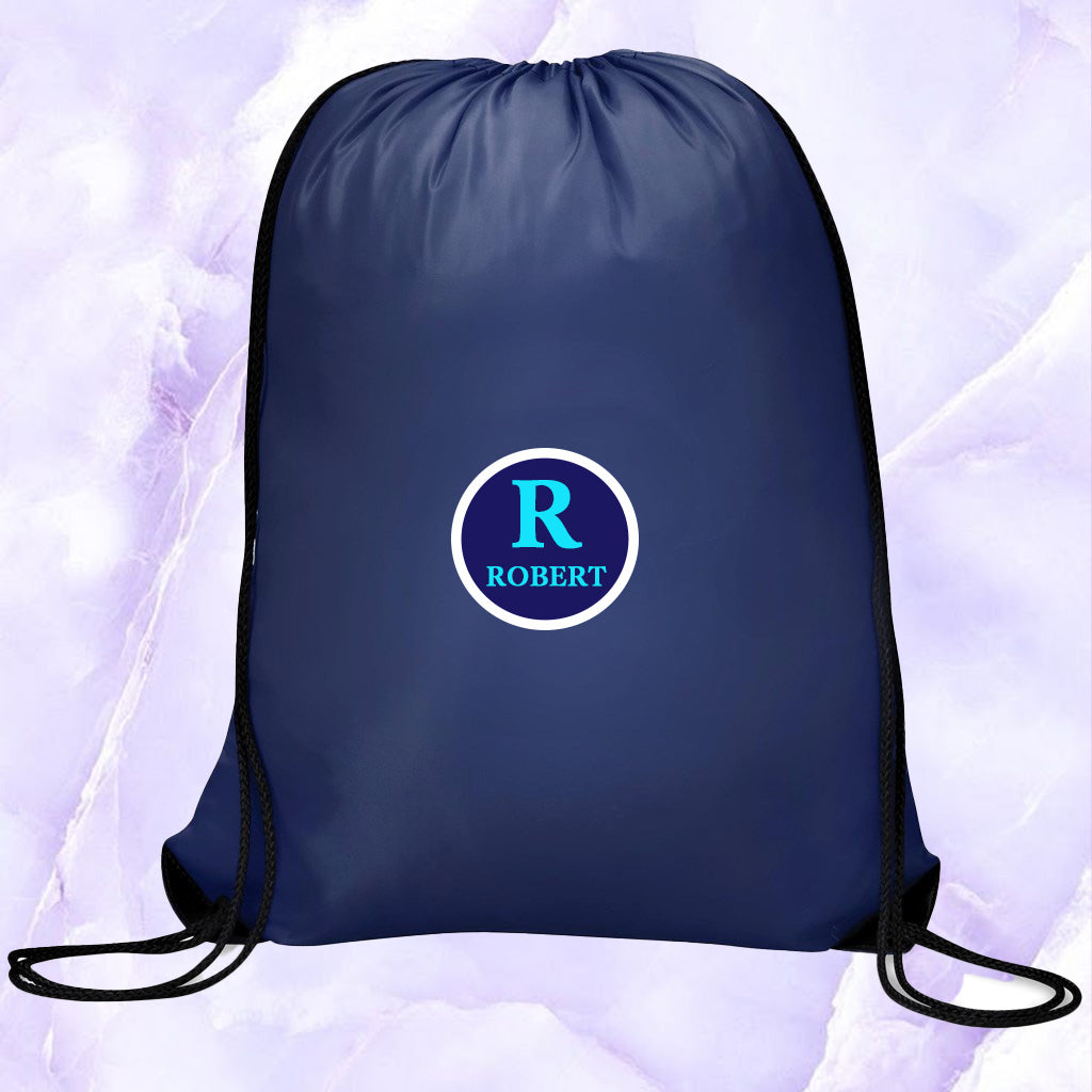 SkyTag Drawstring Bag Initial + Name (Blue)