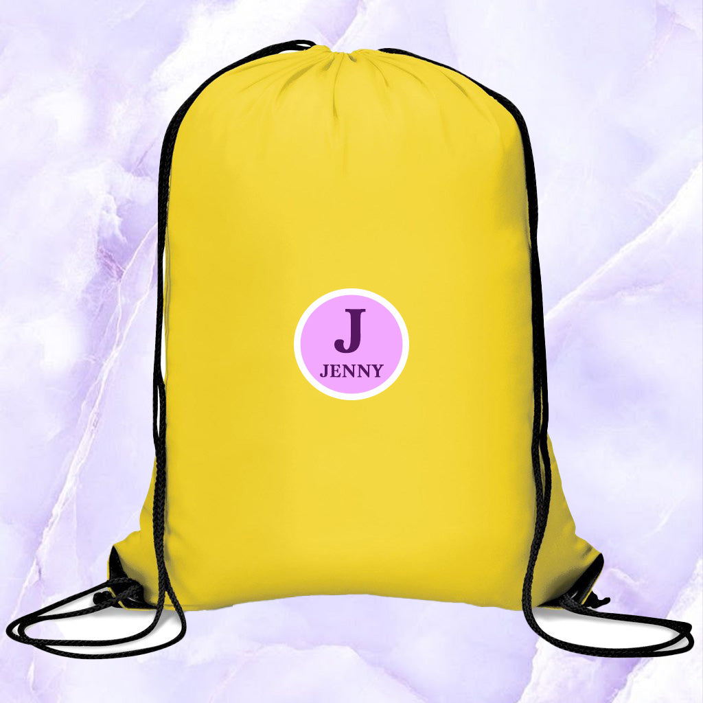 SkyTag Drawstring Bag Name + Initial (Lilac)