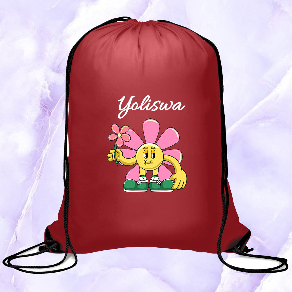 Flower Buddy Drawstring Bag